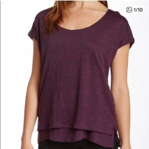 Vince Linen Top with Silk Lining and Hem in Plum Purple Womens Size Medium